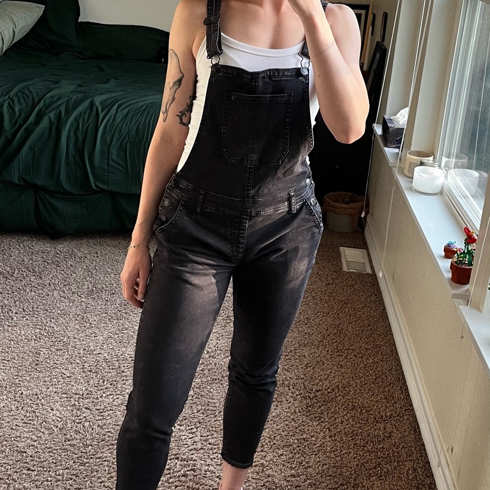 black faded overalls